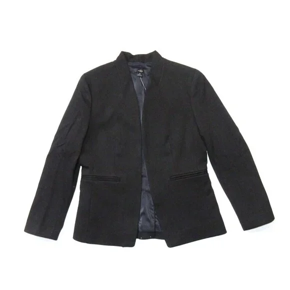 NWT J.Crew Going Out Blazer in Black Stretch Twill Open Front Jacket 12 - Picture 3 of 5